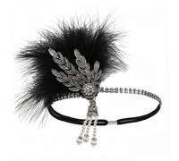 Accessori da donna per le notti di Harlem: Flapper nero | Abbellimenti scintillanti, stile flapper senza tempo, ottimo per feste, occasioni formali