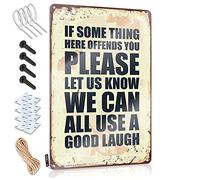 Accessori da garage per Man Cave If Something Offends You Please Let Us Know We Can All Use A Good Laugh Sign Bar Specchi per uomo Cave Door Signs For Bedroom (20 x 30 cm)