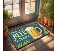 Accessori da garage per uomo boccale di birra con schiuma: tutti hanno bisogno di birra per essere come zerbino, tappetini per esterni per ingresso di casa, decorazione per camera da letto (65 x 90 cm