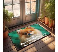 Accessori da garage per uomo caverna adorabile Pomerania implorando la privacy: 'Excuse Me! We'Re Attemp Zerbino per esterni per ingresso di casa decorazione per camera da letto (50 x 80 cm)