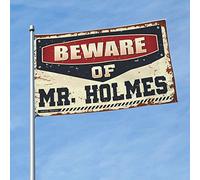 Accessori da garage per uomo grotta Beware of Mr. Holmes bandiera roba stanza roba decorazione piscina (60 x 90 cm)