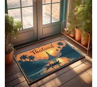 Accessori da garage per uomo grotta Thailandia crociera al tramonto: un viaggio sereno sul fiume zerbino tappetino per esterni per ingresso domestico decorazione per camera da letto (40 x 60 cm)
