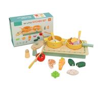 Accessori da Gioco di Cucina per Tutti Piccoli, Gioco di Gioco di Cucina per Bambini | Fare Sembra Giocare Cibo per I | Utensili da Cucina in Legno con Pentole Pale, Pale,