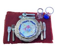 Accessori Da Pranzo Miniatura Reutter Per Casa Delle Bambole Colore Blu Reale