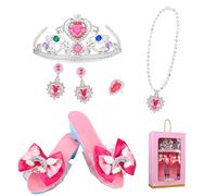 Accessori da principessa - Vestire | Accessori per travestimento da principessa per ragazze dai 3 ai 6 anni, set di gioielli 10 pezzi con corona, guanti, diadema, collana, orecchini