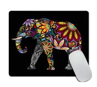 Accessori da scrivania per ufficio Amcove Tappetino per mouse colorato con elefante, motivo mandala, motivo floreale con elefante, decorazioni pe
