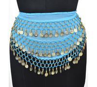 Accessori danza del ventre sciarpe anca per bambini monete d'oro 3 file desig...