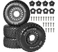 Accessori Dedicati Rc Per Arrma Per Traxxas Per Hpi Per Slash Per Vkar Per Redcat H 1/8 1/10 4 Pezzi 110mm Pneumatici Ruota Con 12mm 17mm Hex Rc Parti(Black)