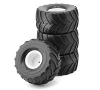 Accessori Dedicati Rc Per Losi Per Mini Per LMT 1/18 1/10 4 Pezzi 100mm Pneumatici Ruota 12mm Esagonale RC Monster Truck Per Buggy Auto Parti Di Aggiornamento(White)