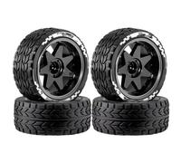 Accessori Dedicati Rc Per Tamiya Per TT01 Per TT02 Per TT02B TA06 XV01 XV02 PTG-2 1/10 65mm Pneumatico Cerchione In Metallo 12mm Esagonale RC Parti Di Auto Da Per Corsa(Black)