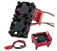 Accessori Dedicati Rc Per Traxxas Per Slash 4x4 Per Stampede Per Rustler Per Hoss 4×4 Per Vxl-3s ESC Ventola Di Raffreddamento Del Motore Doppio Set Velineon Dissipatore Calore RC(Red)