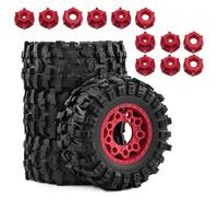 Accessori Dedicati Rc Per Traxxas Per Slash Per Arrma Per Senton 1/10 4 Pezzi 109mm Pneumatico Per Camion A Breve Corso Con 12mm 14mm 17mm Ruota Esagonale RC Auto(Red)