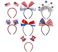 Accessori del 4 luglio, fascia per la testa del 4 luglio | Accessori per feste Candate - Decorazioni patriottiche Set di 7 capelli a cerchio per il 4 luglio Veterans Indipendence Day Parade Holiday Pa