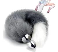 Accessori di coda di volpe di simulazione - oggetti di scena per giochi di ruolo da donna soffici e morbidi, base in metallo staccabile, vestito creativo per servizio fotografico per feste di Hallowee