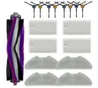 Accessori di ricambio compatibili con aspirapolvere robot Eureka E10s, 1 spazzola principale, 4 spazzole laterali, 4 filtri Hepa, 4 cuscinetti per mocio
