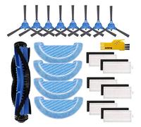 Accessori di ricambio per aspirapolvere robot Cecotec Conga 1090, confezione da 1 spazzola principale, 6 filtri Hepa, 8 spazzole laterali e 4 panni per mocio