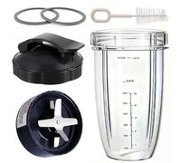 Accessori di ricambio per mixer compatibili con NutriBullet Mixer 600WPro900W,2 anelli del coperchio compatibili con gli accessori, tazza da 950 ml e lama dell'estrattore con coperchio flip-top to go