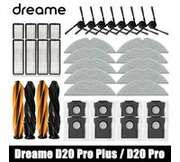 Accessori di Ricambio per Robot Aspirapolvere Dreame D20 Pro Plus / D20 Pro: Spazzola Principale, Spazzole Laterali, Filtro HEPA, Panni Lavabili, Sacchetto Raccoglipolvere