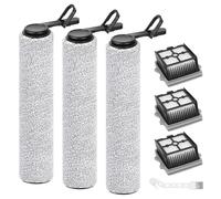 Accessori di Ricambio per Tineco Floor ONE Stretch S6/S7 Stretch Ultra | per Floor ONE i5/i6 Stretch, S7/S9 Artist Pro/Steam Aspirapolvere Lavapavimenti, 3 Spazzola a Rullo e 3 Filtri HEPA