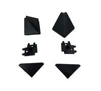 Accessori di Snodo per Alzatine da Cucina - Colore Nero (2 tappi finali + 2 giunzioni angolari) MADE IN ITALY