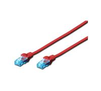 ACCESSORI DIGITUS Cavo patch Cat 5e, Rosso/Trasparente