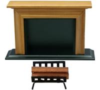 Accessori e mobili per la casa delle bambole Set di accessori in scala 1/12 con caminetto per casa delle bambole e legna da ardere Mobili educativi in miniatura per gli appassionati di case