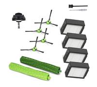 Accessori e pezzi di ricambio per aspirapolvere iRobot Roomba j7 i7 i6 i3 i4 i2 i5 i8 i1+/Plus e5 e6 I E J Series - 1 spazzola in gomma, 1 ruota girevole, 4 filtri, 4 spazzole laterali nere.