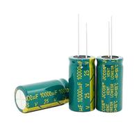 Accessori elettronici 100pcs ~ 20pcs 25V10000UF 10000UF 25V Condensatori elettrolitici ad alta frequenza bassa resistenza 18 * 35MM Dispositivi elettronici (Size : 100PCS)