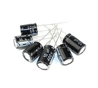 Accessori elettronici 120pcs 12value kit 1uF-470uF condensatore elettrolitico pacchetto for 2.2UF 3.3UF 4.7UF 10UF 22UF 33UF 47UF 100UF 220UF nero Dispositivi elettronici