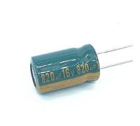 Accessori elettronici 12pcs 820uf16V Condensatore elettrolitico in alluminio ad alta frequenza a bassa ESR/impedenza Size10 * 20mm 16V 820uf Dispositivi elettronici