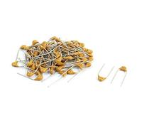 Accessori elettronici 150PF AC In primo piano 50V 2 Pin efficacia affidabile Terminale Radiale Conduttore 5.08mm Spaziatura Condensatori chip ceramici multistrato Giallo 60 pezzi