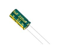 Accessori elettronici 20 pz/lotto 63V220UF 63V 220UF 10 * 17MM 10 * 20MM Alluminio Condensatore Elettrolitico 63V 220UF 10 * 17MM 10 * 20MM Dispositivi elettronici (Size : 63V 220UF 10x17)
