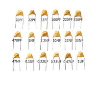 Accessori elettronici 20PF-105 50V 18ValuesX10pcs=180pcs Condensatori monolitici monolitici Kit assortimento di condensatori ceramici monolitici