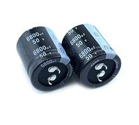 Accessori elettronici 2Pcs 6800uF 50V 50V6800uF 22X50 25X40/45/50 30x30/35/40 35x30 Snap-in PSU Amplificatore Condensatore Dispositivi elettronici (Size : 50V6800uF 25x50 2Pcs)