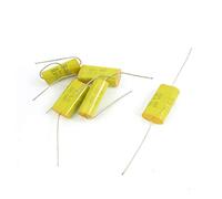 Accessori elettronici 5Pcs DC250V In primo piano 3uF axia-l Efficacia affidabile del cavo Tipo Montaggio su foro passante Condensatore audio in film di polipropilene metallizzato Giallo