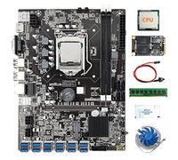 Accessori elettronici B75 12 USB3.0 BTC scheda madre CPU + ventola + 4G DDR3 RAM + 120G MSATA SSD + grasso termico + cavo interruttore LGA1155 DDR3 SATA3.0 Dispositivi elettronici