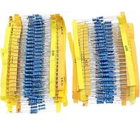 Accessori elettronici Kit condensatore 1000Pcs 1% 1/2W 0.5W Resistore film metallico 50 valori Kit assortito Condensatori condensatore 0.1 ohm ~ 4.7M ohm Dispositivi elettronici