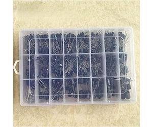 Accessori elettronici Kit condensatore 500Pcs 0.1UF-1000UF 24Values Condensatori elettrolitici in alluminio Condensatore elettrolitico misto 16-50V Kit assortiti e condensatori for scatola di immaga