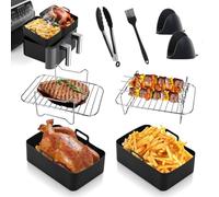 Accessori essenziali per friggitrice ad aria Ninja Foodi AF500UK AF400UK Tower T17088 7.6L-9.5L Dual Zone Friggitrice ad aria - Include guanti riutilizzabili in silicone Airfryer Grill per libri di