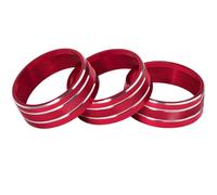 accessori estetici auto Compatibile Con Jeep Per Liberty 2008-2012 Per Wrangler JK 2011-2017 3pz Copertura Manopola Controllo AC Consolle Centrale Decorazione Auto(Red)