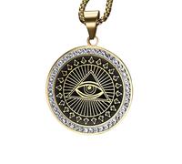 Accessori Eye of Horus Necklace for Men Women, Punk Rock Tutti vedono la collana per gli occhi - Occhio unisex di collana RA, occhio di Horus Pendant Illuminati Collana per Halloween Christmas
