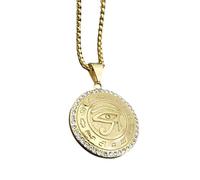 Accessori Eye of Horus Necklace for Men Women, Punk Rock Tutti vedono la collana per gli occhi - Occhio unisex di collana RA, occhio di Horus Pendant Illuminati Collana per Halloween Christmas