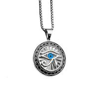 Accessori Eye of Horus Necklace for Men Women, Punk Rock Tutti vedono la collana per gli occhi - Occhio unisex di collana RA, occhio di Horus Pendant Illuminati Collana per Halloween Christmas