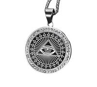Accessori Eye of Horus Necklace for Men Women, Punk Rock Tutti vedono la collana per gli occhi - Occhio unisex di collana RA, occhio di Horus Pendant Illuminati Collana per Halloween Christmas