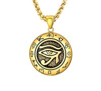 Accessori Eye of Horus Necklace for Men Women, Punk Rock Tutti vedono la collana per gli occhi - Occhio unisex di collana RA, occhio di Horus Pendant Illuminati Collana per Halloween Christmas