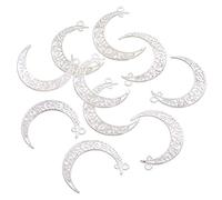 Accessori Fai-da-Te Pendenti a Forma di Falce di Luna Cava Argento Brillante Circa 50 Pezzi Molto Pratico e Popolare Fashion