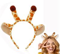 Accessori Fascia per Capelli a Forma di Animale, Orecchie di Animale,Copricapo con Orecchie di Animale, Cartone Animato, per Bambini, Adulti, Carnevale, Compleanno, Festa a Tema (Giraffa)