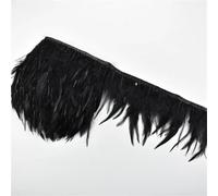 accessori fatti a mano DIY, decalcomanie da cucito 2Meter Feathers Tassel Fringe Trim Clothes Ribbon Decoration Sewing Trimmings Needlework Decor(Black)