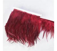accessori fatti a mano DIY, decalcomanie da cucito 2Meter Feathers Tassel Fringe Trim Clothes Ribbon Decoration Sewing Trimmings Needlework Decor(Wine red)