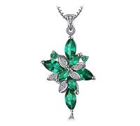 Accessori Fiori Nano Emerald Verde Pendentino Collier per Gemma di Simulacro 2,4 ct - Elegante e Affascinante Jardiniere